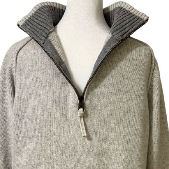 American Eagle Outfitters Gray Quarter-Zip Sweater Sz Medium - Picture 10 of 11